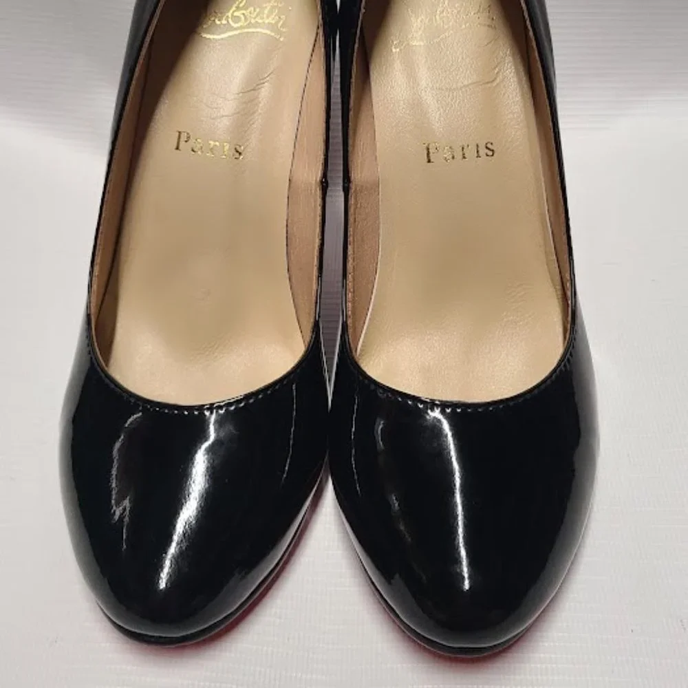 Christian Louboutin Black Patent Leather Heels - Picture 3 of 16
